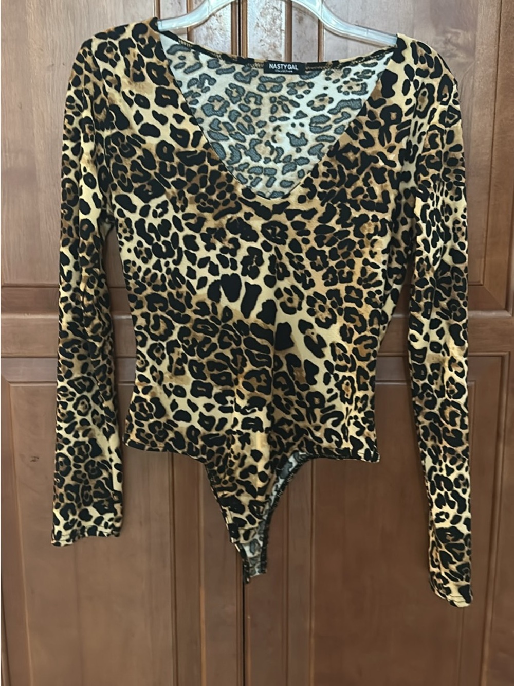 Nasty Gal Leopard Print Long Sleeve Bodysuit - Brown/Black